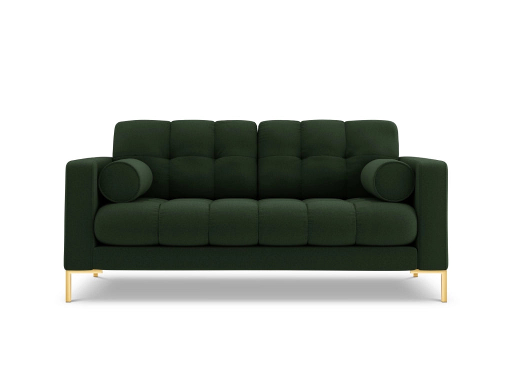 Cosmopolitan Design - Divano "Bali" 2 posti in tessuto strutturato verde scuro 