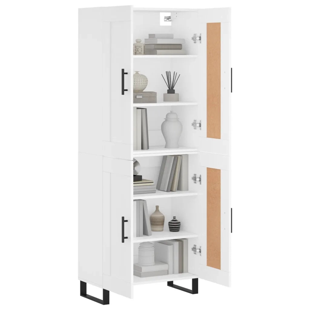 Credenza | Madia | Buffet da pranzo | Armadio da pranzo Bianca 69,5x34x180 cm in Legno Multistrato