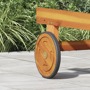 Ruote di Ricambio per Lettini Solari 2 pz 20.5 cm in Legno Massello di Acacia