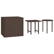 Tavolini da Giardino 3 pz | Tavolino da esterno Marroni in Polyrattan