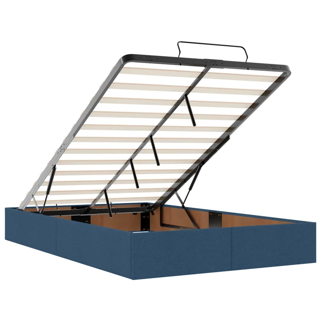 Letto ottomano con materasso Blu 120 x 190 cm Tessuto 3456315