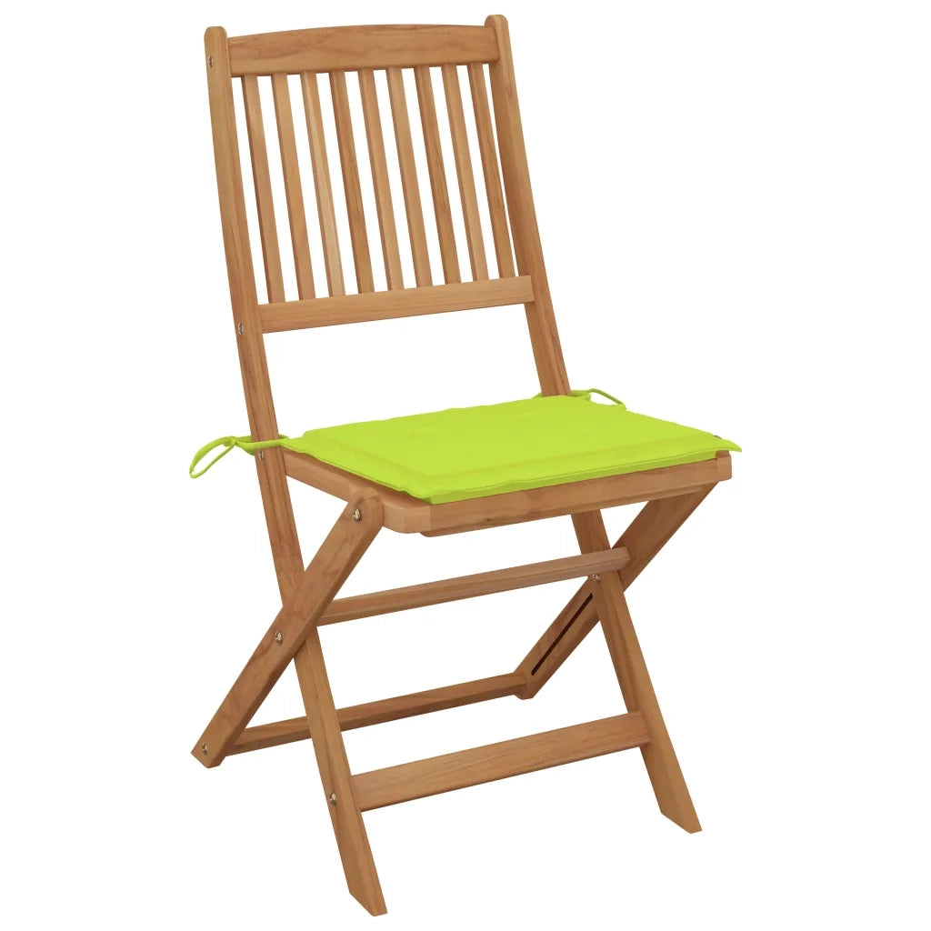 Sedie da Giardino Pieghevoli 2 pz con Cuscini Massello Acacia 3064655