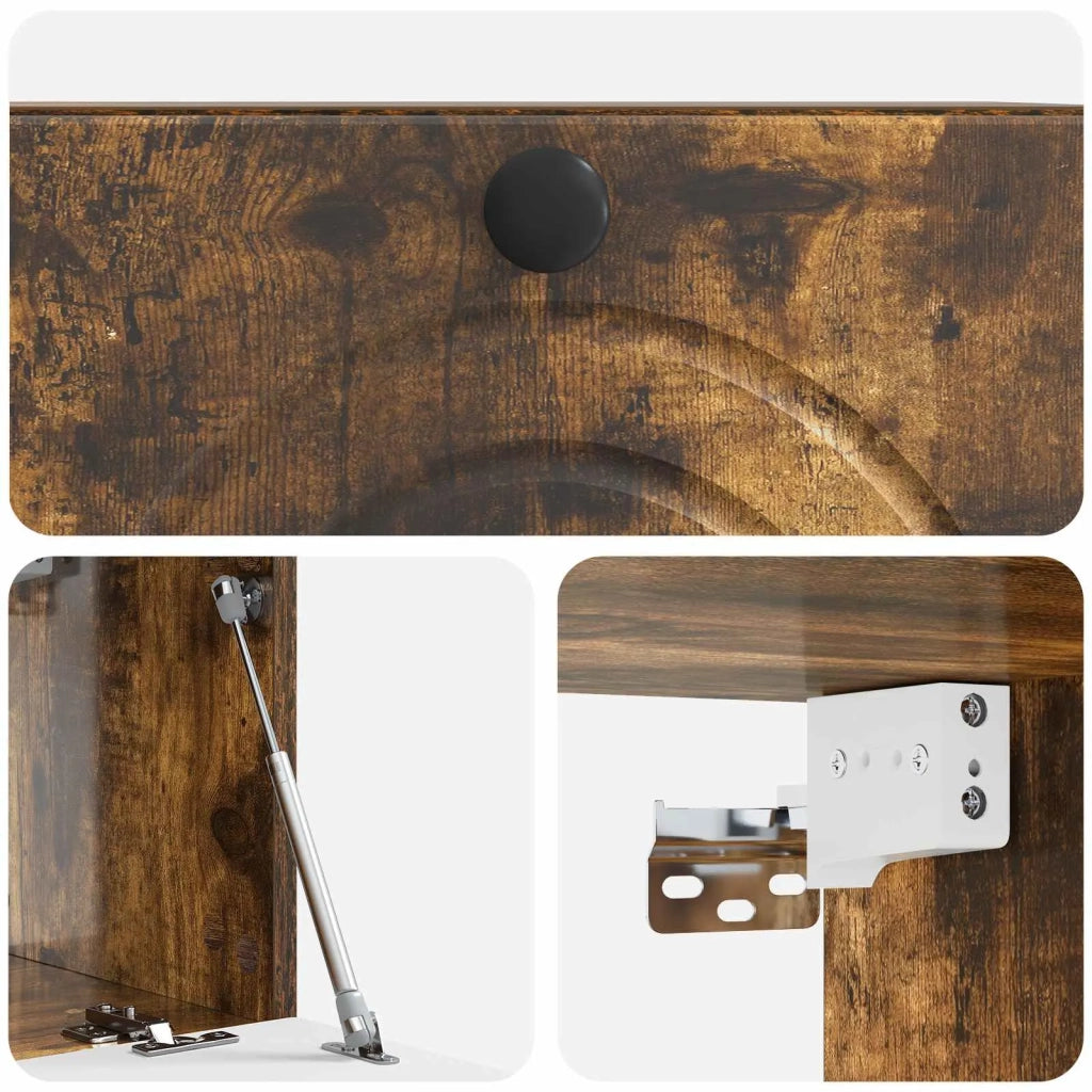 Mobile Porta TV da Muro Rovere Fumo 59,5 x 31 x 30 cm