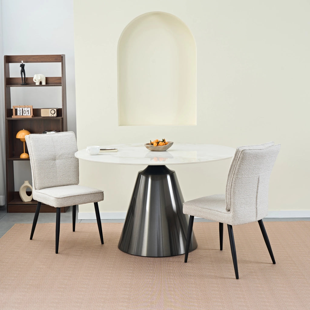 SEDIA Set da 2 pezzi 74x46x60 cm Bianco crema in ciniglia e metallo