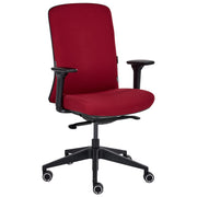Sedia da ufficio ergonomica con schienale regolabile, seduta scorrevole, braccioli regolabili e supporto lombare rosso scuro