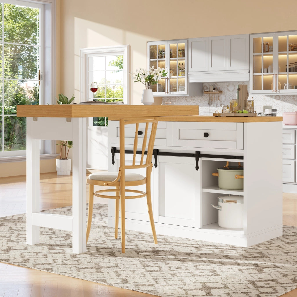 Desserte da cucina con porte scorrevoli; 2 cassetti e ripiani regolabili; per cucina e sala da pranzo; bianco; 120 × 40 × 72 cm