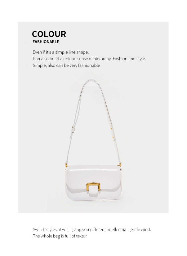 Borsa a tracolla da donna in vera pelle, colore bianco