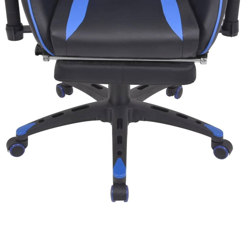 Sedia da ufficio reclinabile con poggiapiedi blu 0502030
