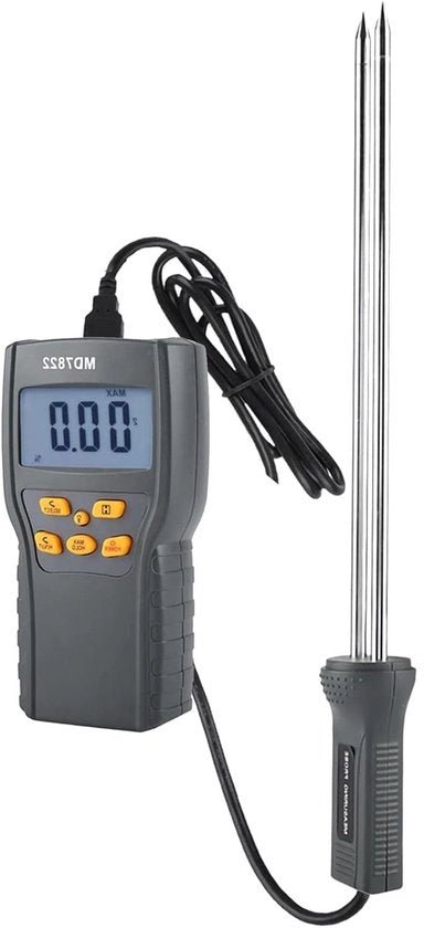 Misuratore di umidità portatile per mais, frumento, riso e fagioli con display LCD digitale.