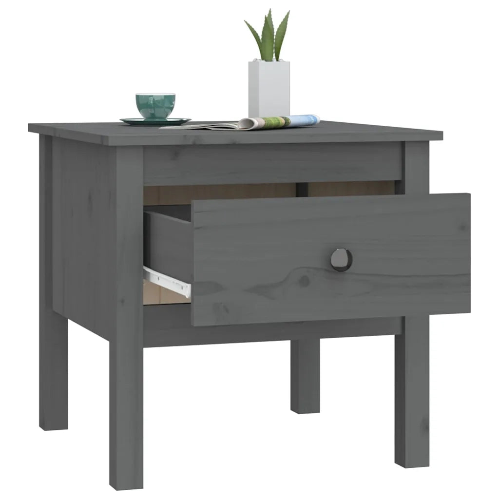 Tavolini 2 pz Grigi 50x50x49 cm Legno Massello di Pino 813799