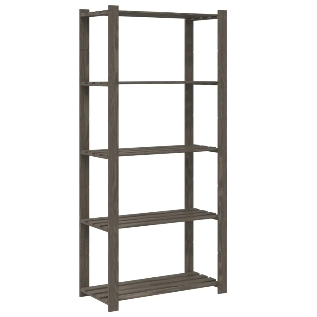 Scaffale a 5 Livelli Grigio 80x38x170 cm in Legno di Pino CFW2670103