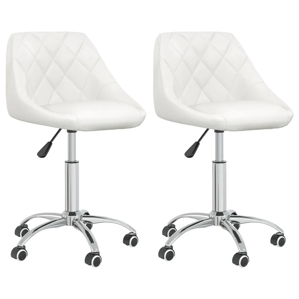 Sedie da Pranzo Girevoli 2 pz Bianche in Similpelle cod mxl 55094