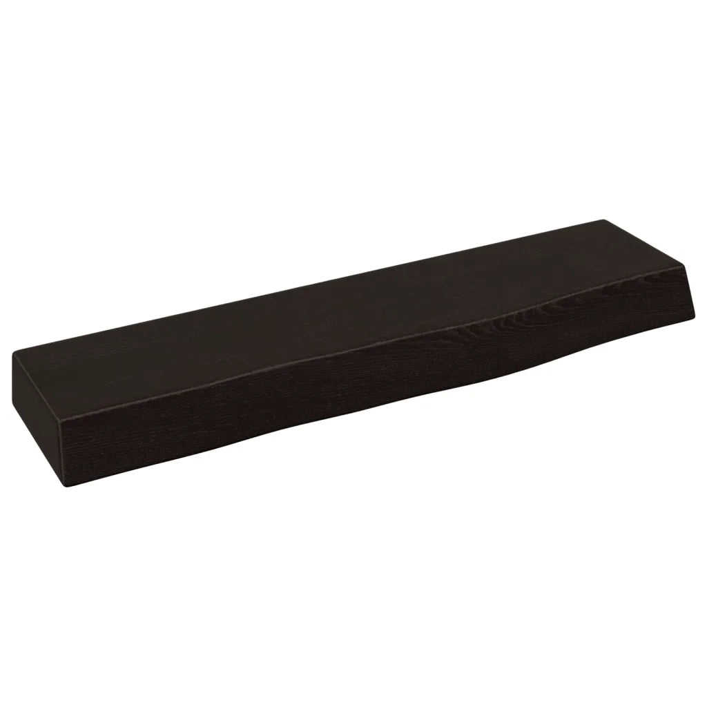 Ripiano Muro | Scaffale a Parete | Mensole Parete Marrone Scuro 40x10x4 cm Massello Rovere Trattato