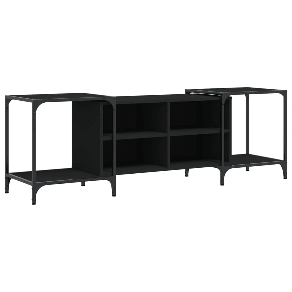 Mobile TV multimediale scaffale TV mobile TV sala da pranzo soggiorno camera da letto 153 x 37 x 50 cm legno ingegnerizzato nero 02_0026037