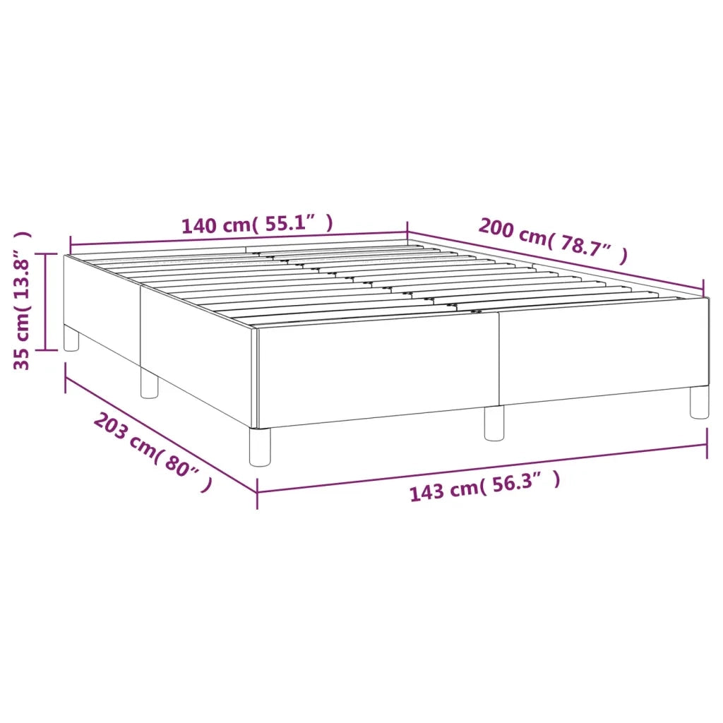 Giroletto senza Materasso-Struttura Letto Tortora 140x200 cm in Tessuto 747936