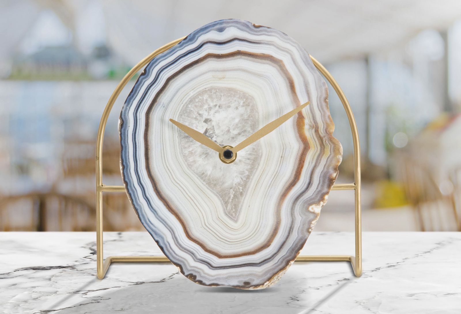 Orologio da Tavolo Twin 20x7x19,5 cm in Ferro e MDF Multicolor