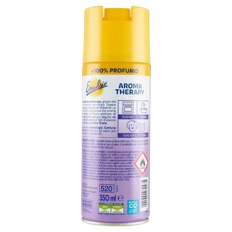 EMULSIO SPRAY AROMATHERAPY DOPPIA FRAGRANZA LAVANDA FIORI D'ARANCIO DA 350 ML