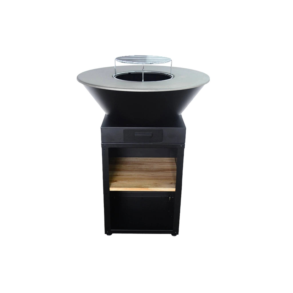 Braciere barbecue 81,5cm con griglia di cottura, deposito legna e
