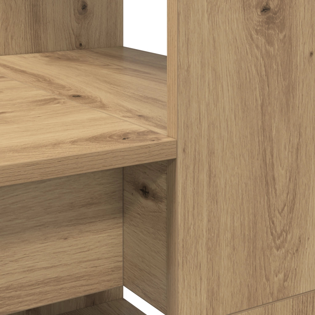 Scrivania con spazio di archiviazione Rovere Artigianale 113x54x120 cm Legno ingegnerizzato