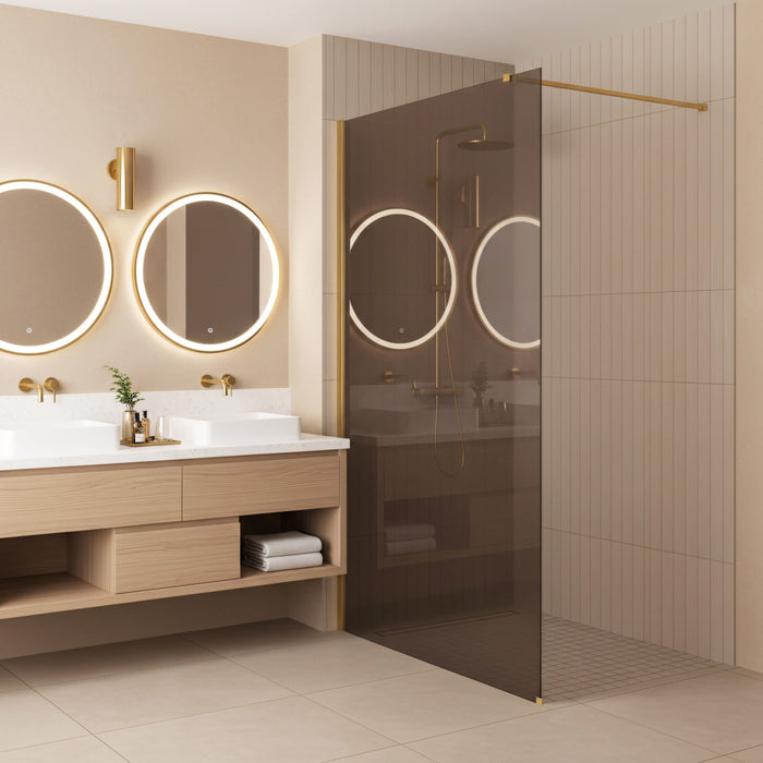 Parete Doccia Rea Flexi Brown / Gold 100
