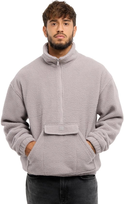 Sweatshirt per Uomo con Cerniera a Fili per Uomini - Maglione Fleece Oversized