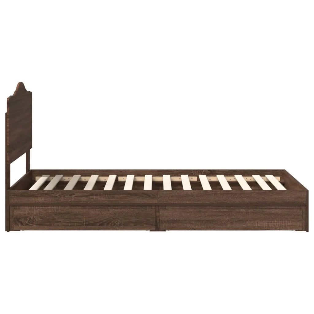 Letto con Contenitore con cassetto Rovere Marrone 70 x 190 cm 3413561