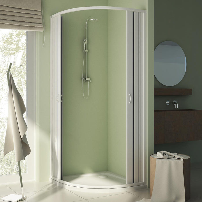 Box Doccia Semicircolare 90x90 CM H185 Raggio 55 PVC mod. Sharp Centrale