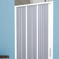 Porta Doccia in PVC 100CM H185 a soffietto con Apertura Laterale colore Bianco mod. Flex