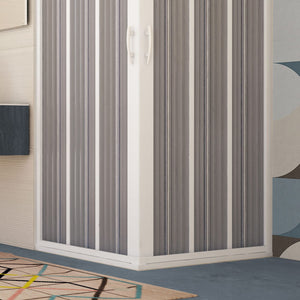 Box Doccia in PVC 100x100CM H185 a soffietto con Apertura Centrale colore Bianco mod. Flex