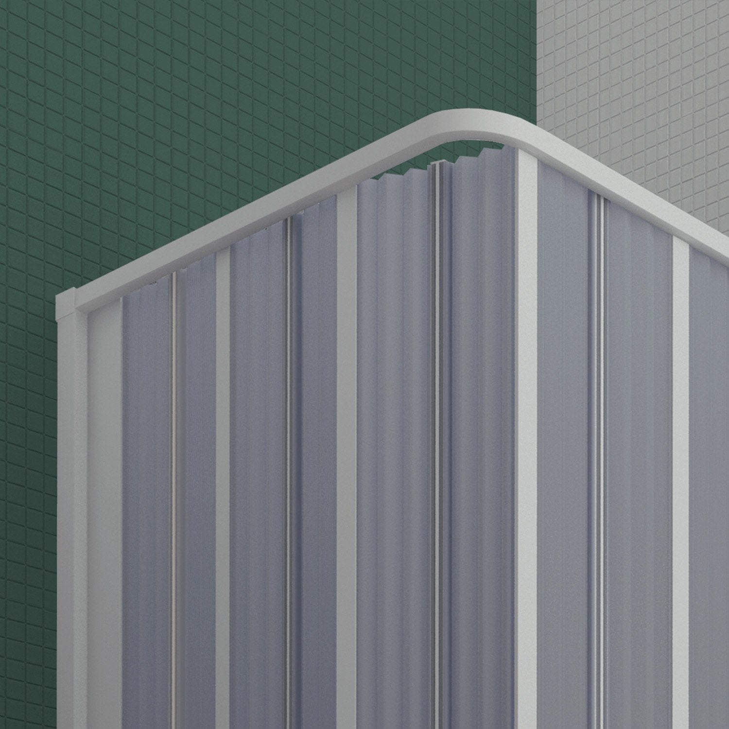 Box Doccia in PVC 100x100CM H185 a soffietto con Apertura Laterale colore Bianco mod. Flex