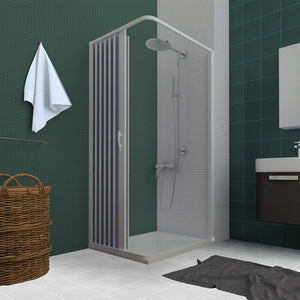 Box Doccia in PVC 90x90CM H185 a soffietto con Apertura Laterale colore Bianco mod. Flex