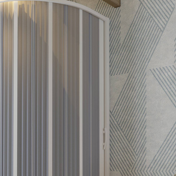 Box Doccia in PVC 100x100CM H185 a soffietto Semicircolare con Apertura Laterale colore Bianco mod. Flex