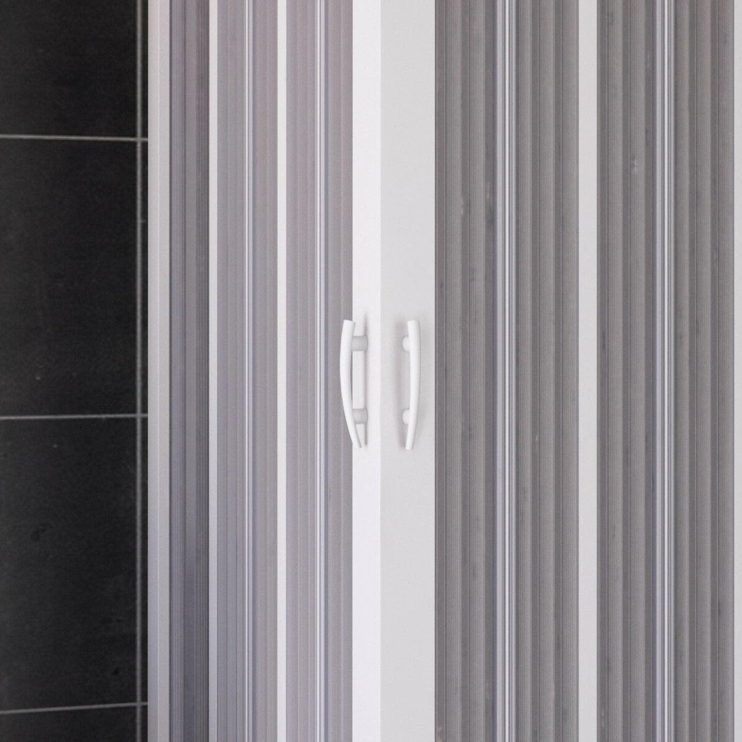 Box Doccia Sopravasca 70x170 cm in PVC a soffietto con Apertura Centrale H 150 cm colore Bianco mod. Flex