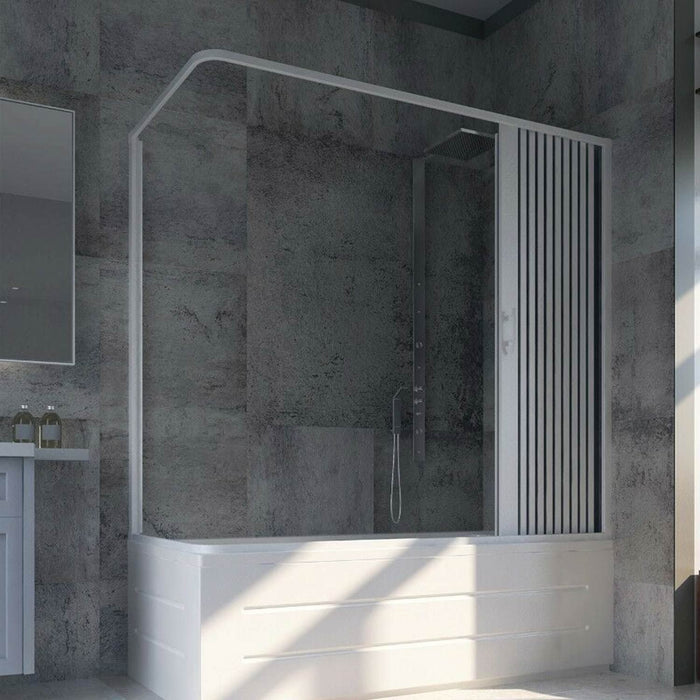 Box Doccia Sopravasca 70x170 cm in PVC a soffietto con Apertura Laterale H 150 cm colore Bianco mod. Flex