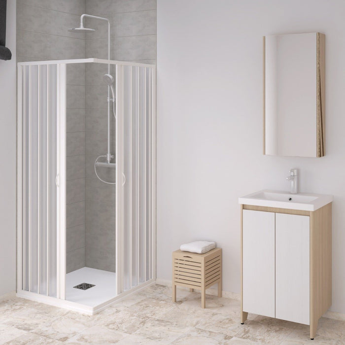 Box doccia angolare pvc a soffietto 80x80 h 185 mod. Nova Kit Box
