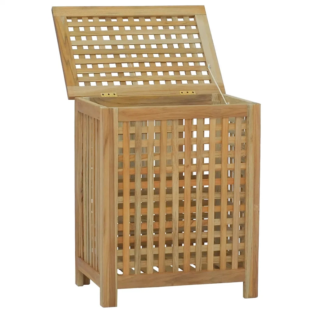 Cesto del Bucato 50x35x60 cm in Legno Massello di Teak cod mxl 64583