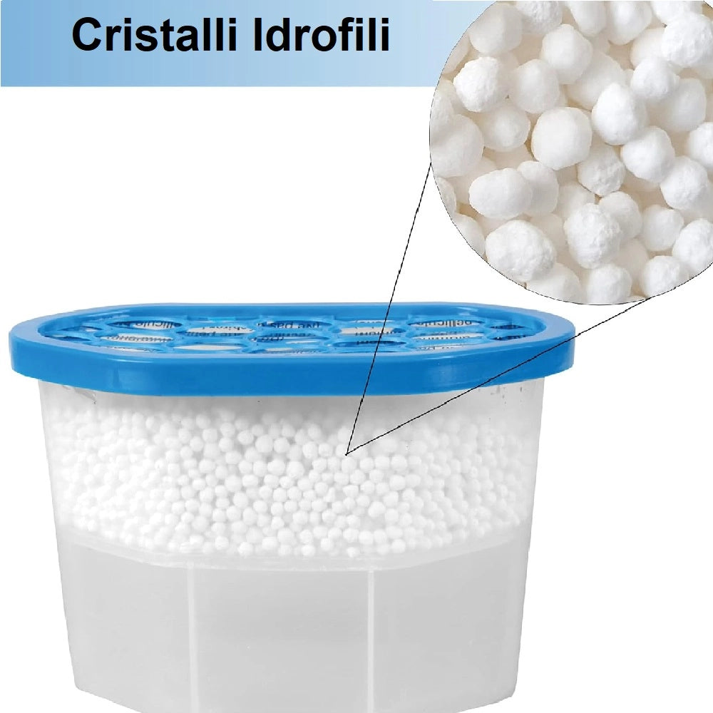 6pz Deumidificatore Casa Portatile 500ml contro Muffa Assorbi Umidità Muschio Bianco