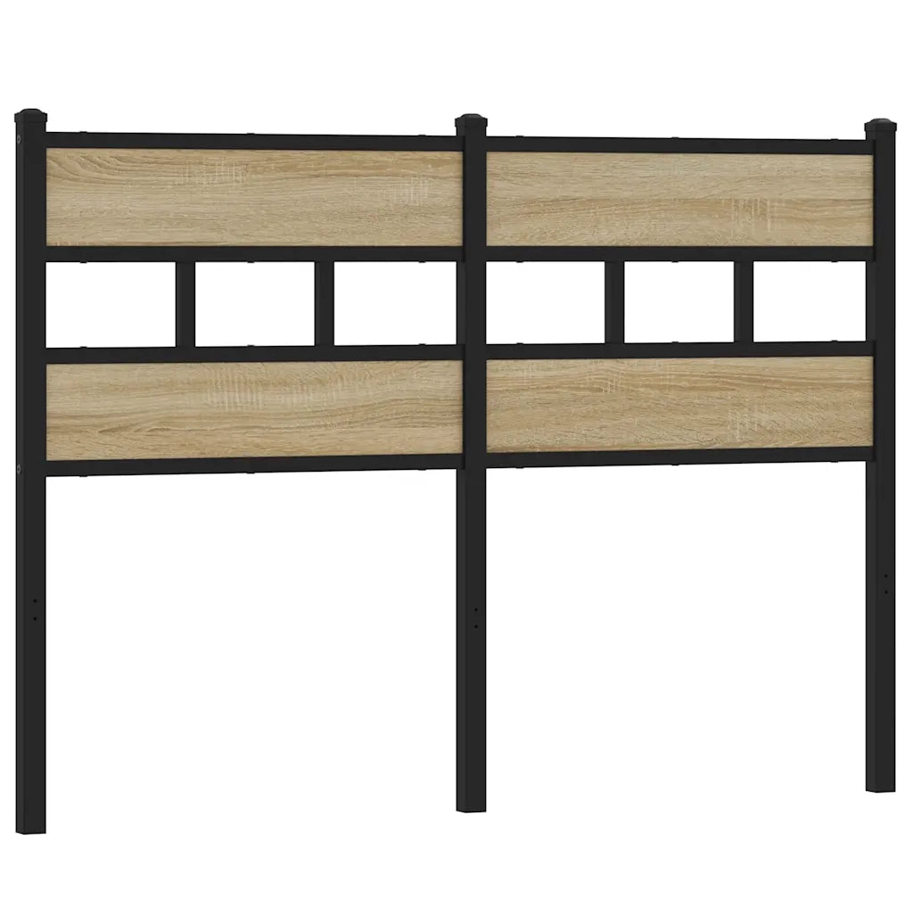 vidaXL Testiera Rovere Sonoma 120 cm in Ferro e Legno Multistrato