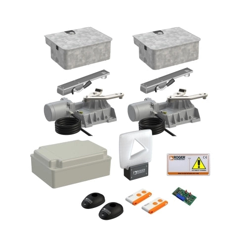 SET 2 MOTORI ELETTROMECCANICI INTERRATI PER CANCELLI BATTENTI ROGER SET R21/354