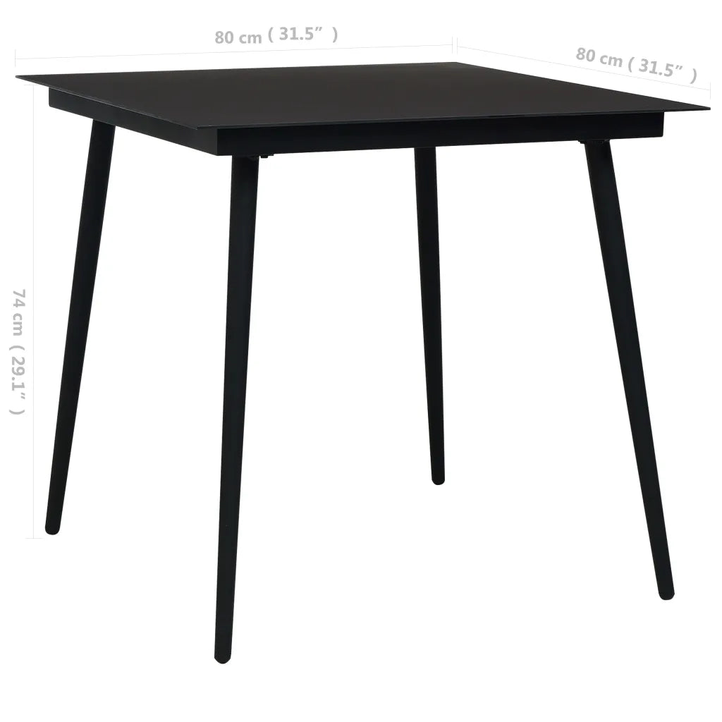 Set da Pranzo da Esterni 3 pz in Corda di Cotone e Acciaio Nero cod mxl 44497