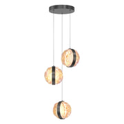 Maytoni Lampadario moderno Misterio 1 luce LED integrato nero metallo vetro