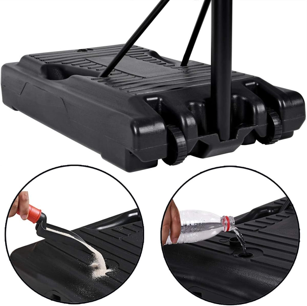 Canestro da Basket Mobile con Rotelle Altezza Regolabile 257-305cm con Base Set Cestino Partita Pallacanestro