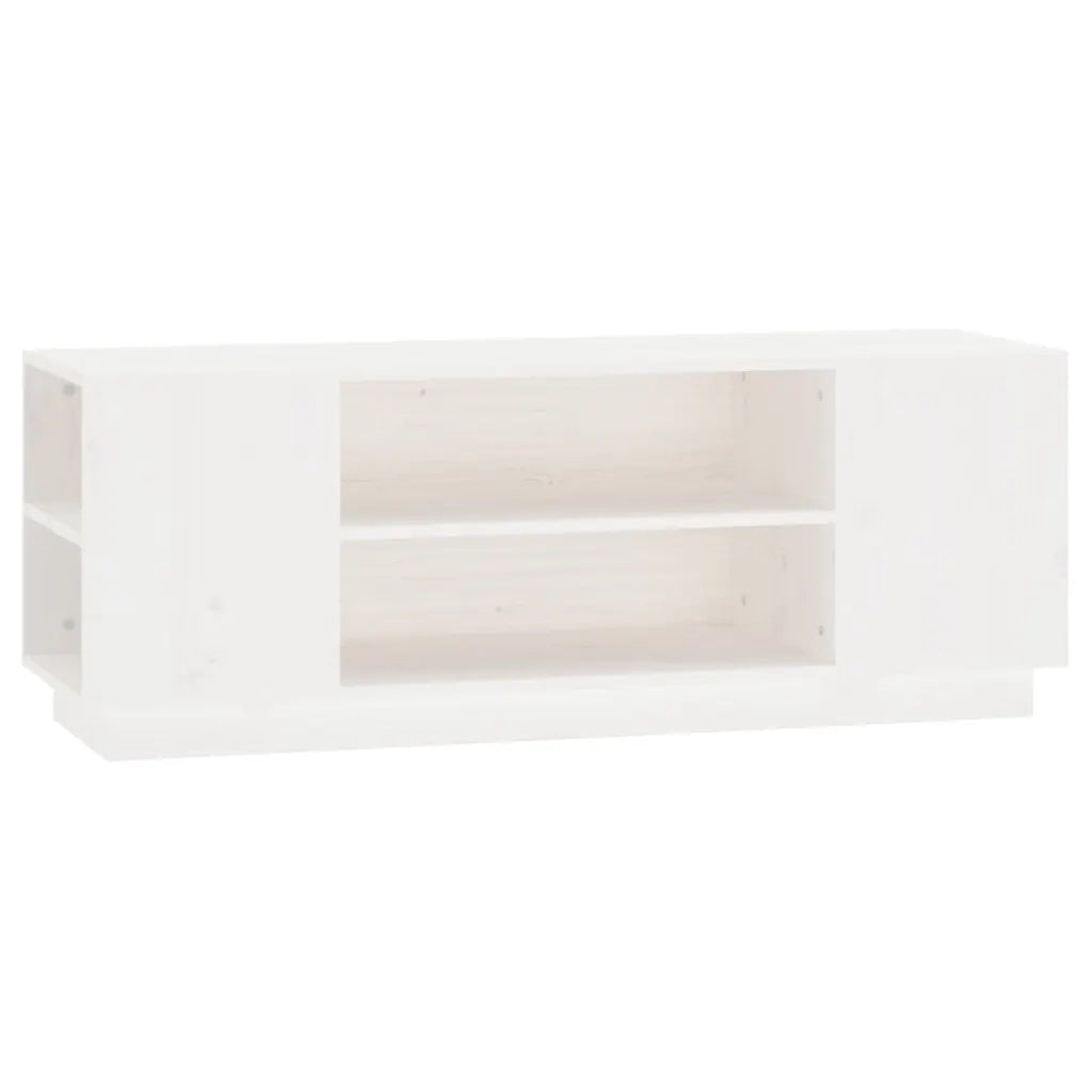 Mobile Porta TV Bianco 110x35x40,5 cm in Legno Massello di Pino cod mxl 26128