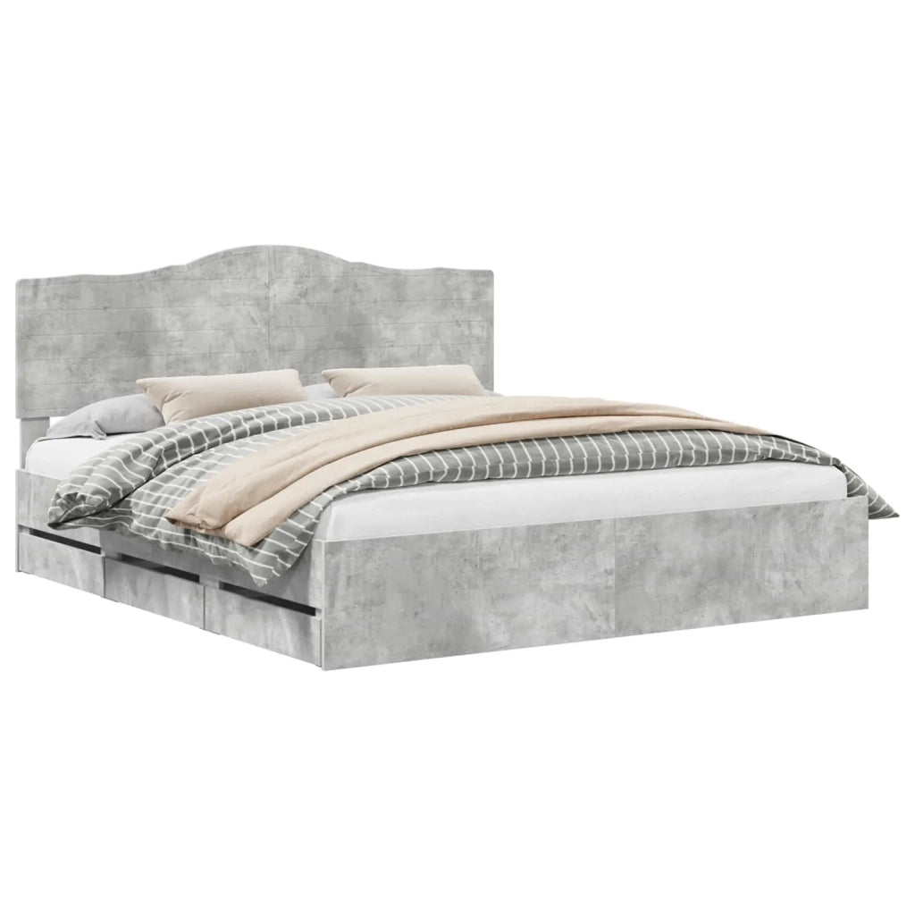 Struttura del letto con cassetto Grigio Cemento 180 x 200 cm 3413390