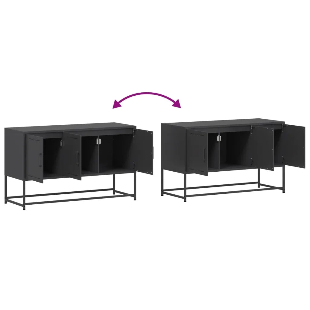 Mobile TV Nero 100,5x39x60,5 cm in Acciaio