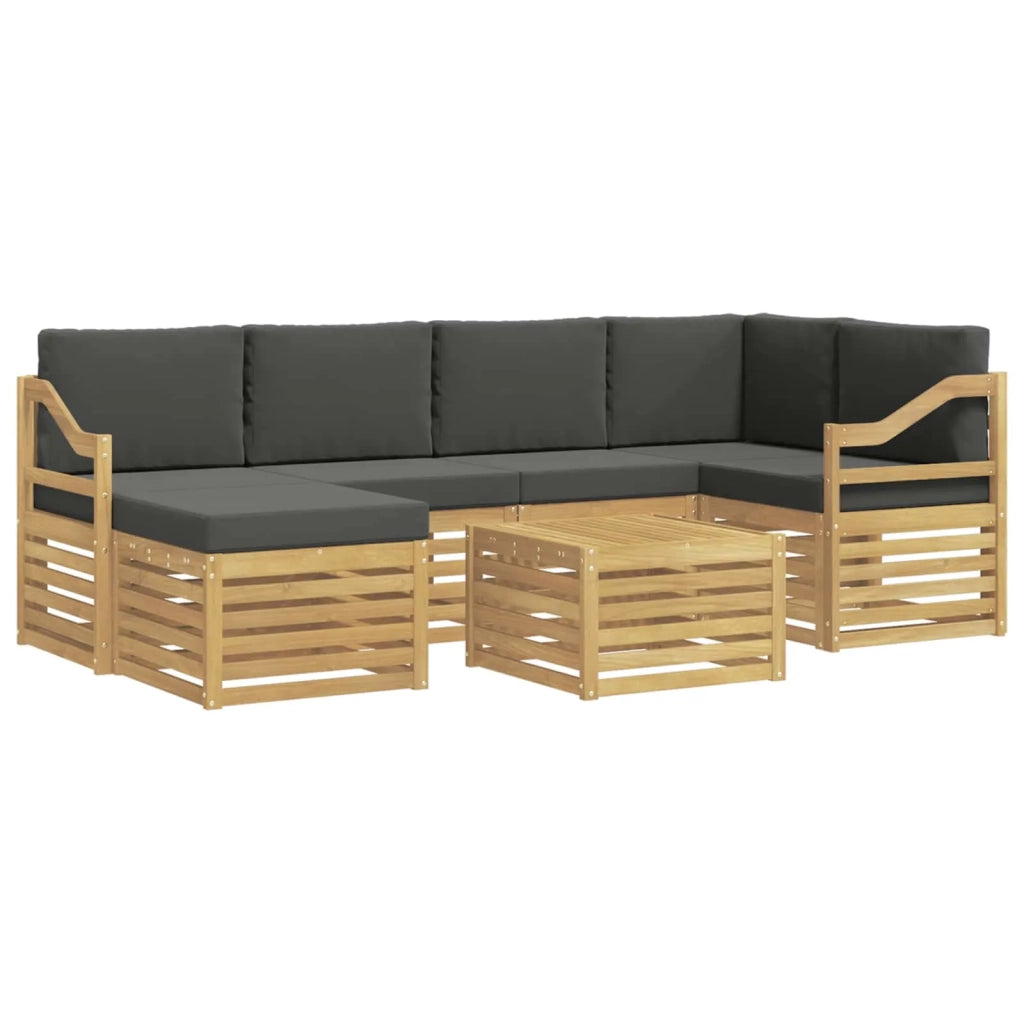 Set di divani da esterno 7 pcs Bianco e Antracite Poliestere 3392172