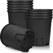 Set di vasi per piante in plastica con controllo radice per serra e semi, vaso decorativo per interni ed esterni - pacchetto da 10 pezzi, 142 cm, nero