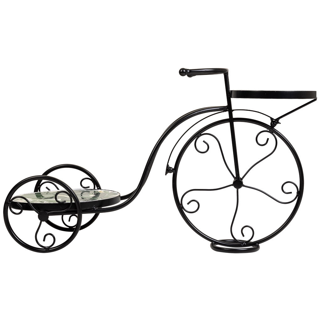 Supporto bici in mosaico Verde e ferro battuto 67x26,5x43h