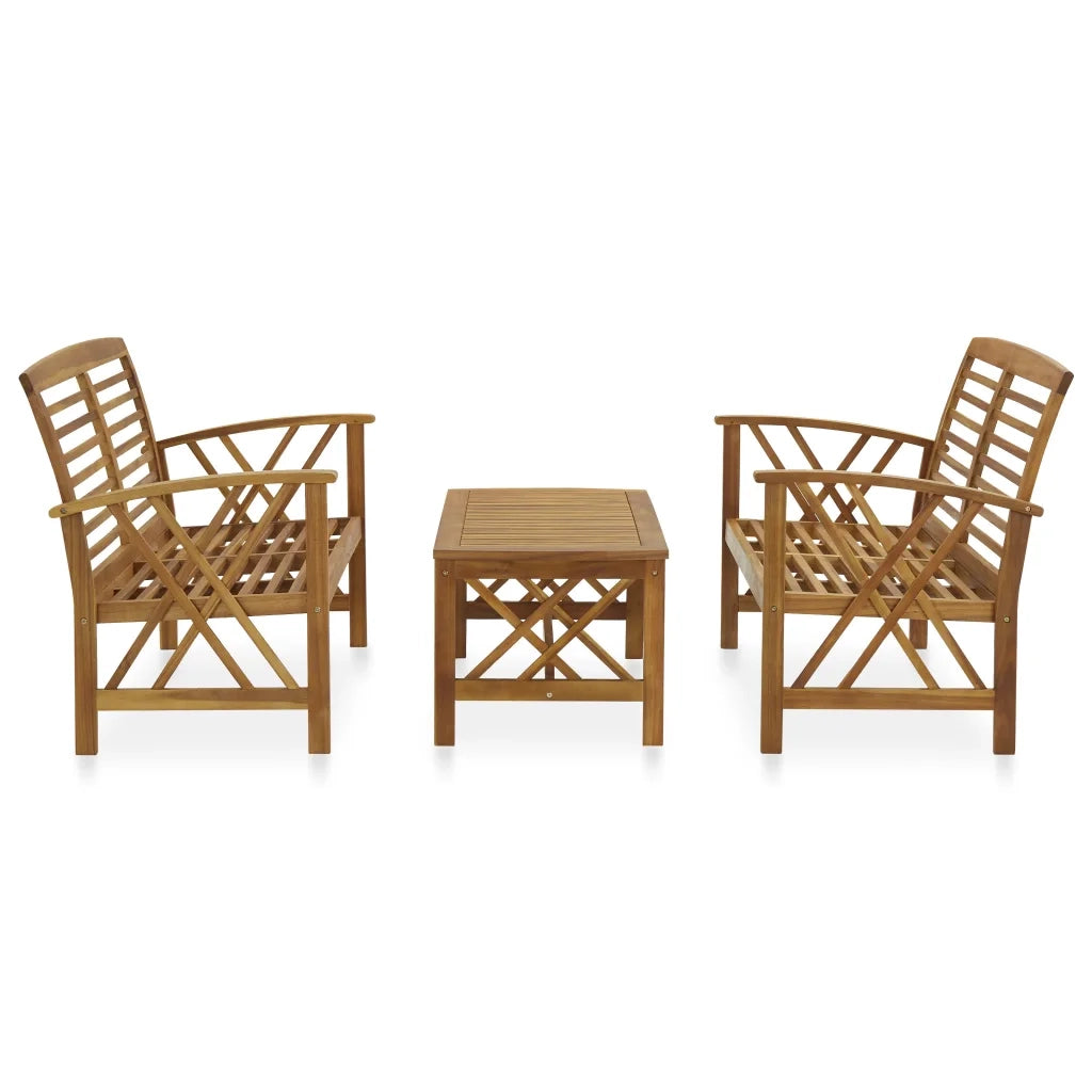 Set Divani da Giardino 3 pz | Set Salotto da Giardino in Legno Massello di Acacia