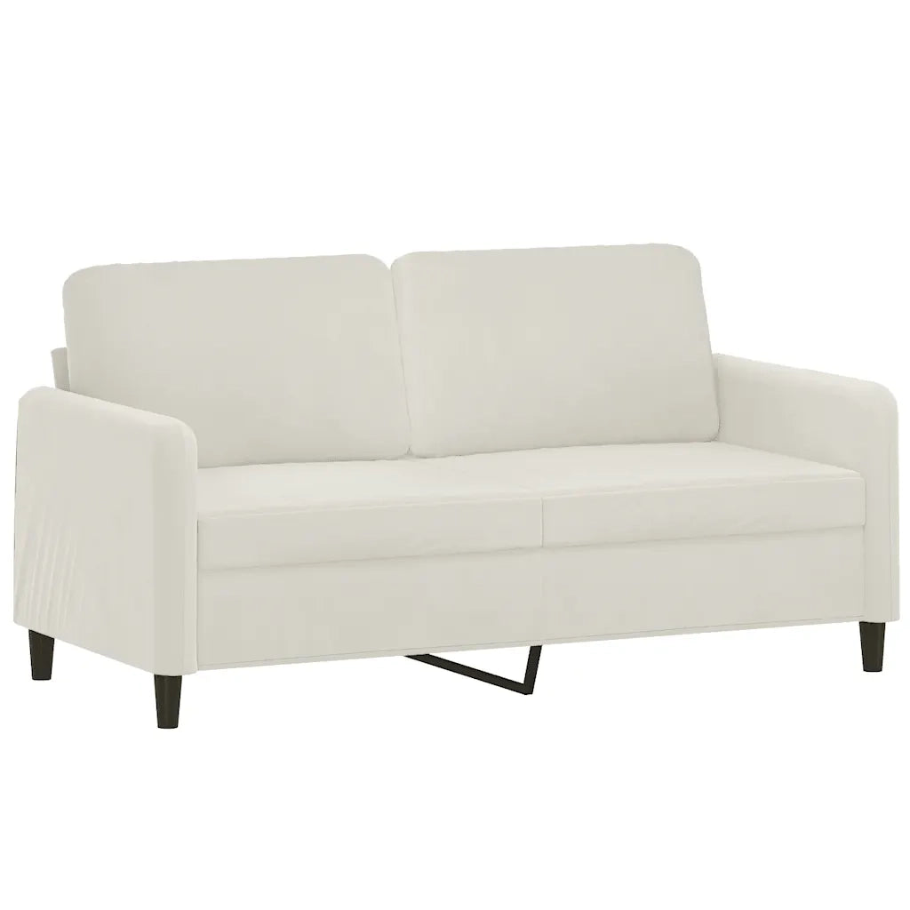Divano a 2 Posti con Cuscini Crema 140 cm in Velluto 3200889